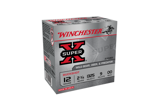 WINCHESTER 12G BUCKSHOT 00 9PELLET 2-3/4" 25PK