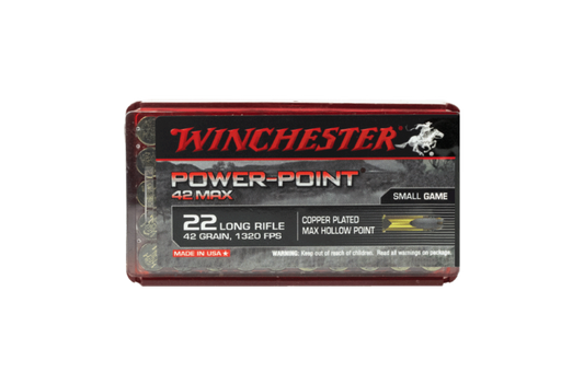 WINCHESTER POWER POINT MAX 22LR 42GR HP COPPER PLATED