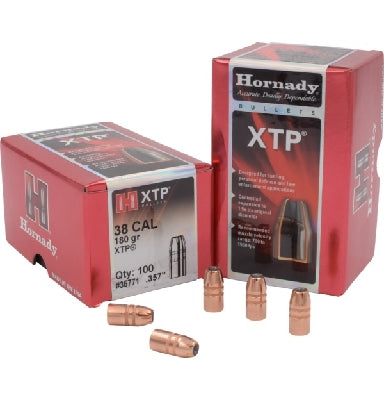 HORNADY .357 38 CAL 180GRN HP/XTP 100PK PROJECTILES