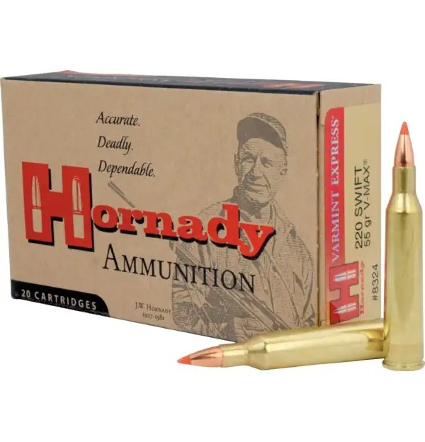 HORNADY 220SWIFT 55GRN V-MAX 20PK