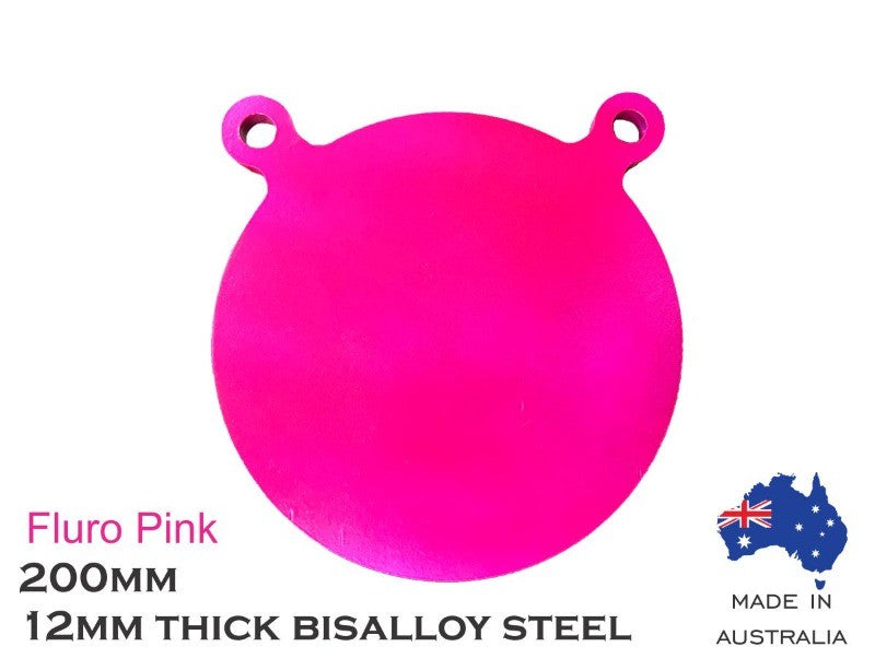 EAGLEEYE 200MM 1/2" AR500 STEEL GONG PINK