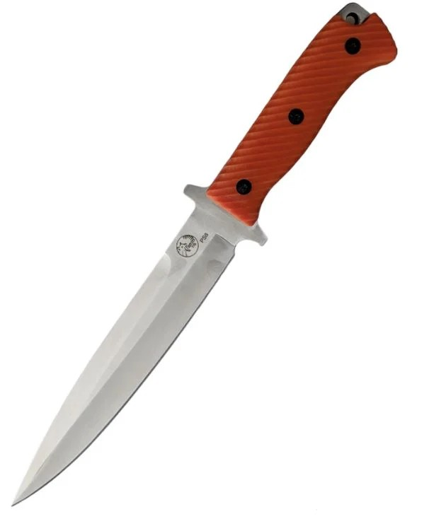 TASSIE TIGER PIG STICKER 8" BLACK BLADE ORANGE HANDLE