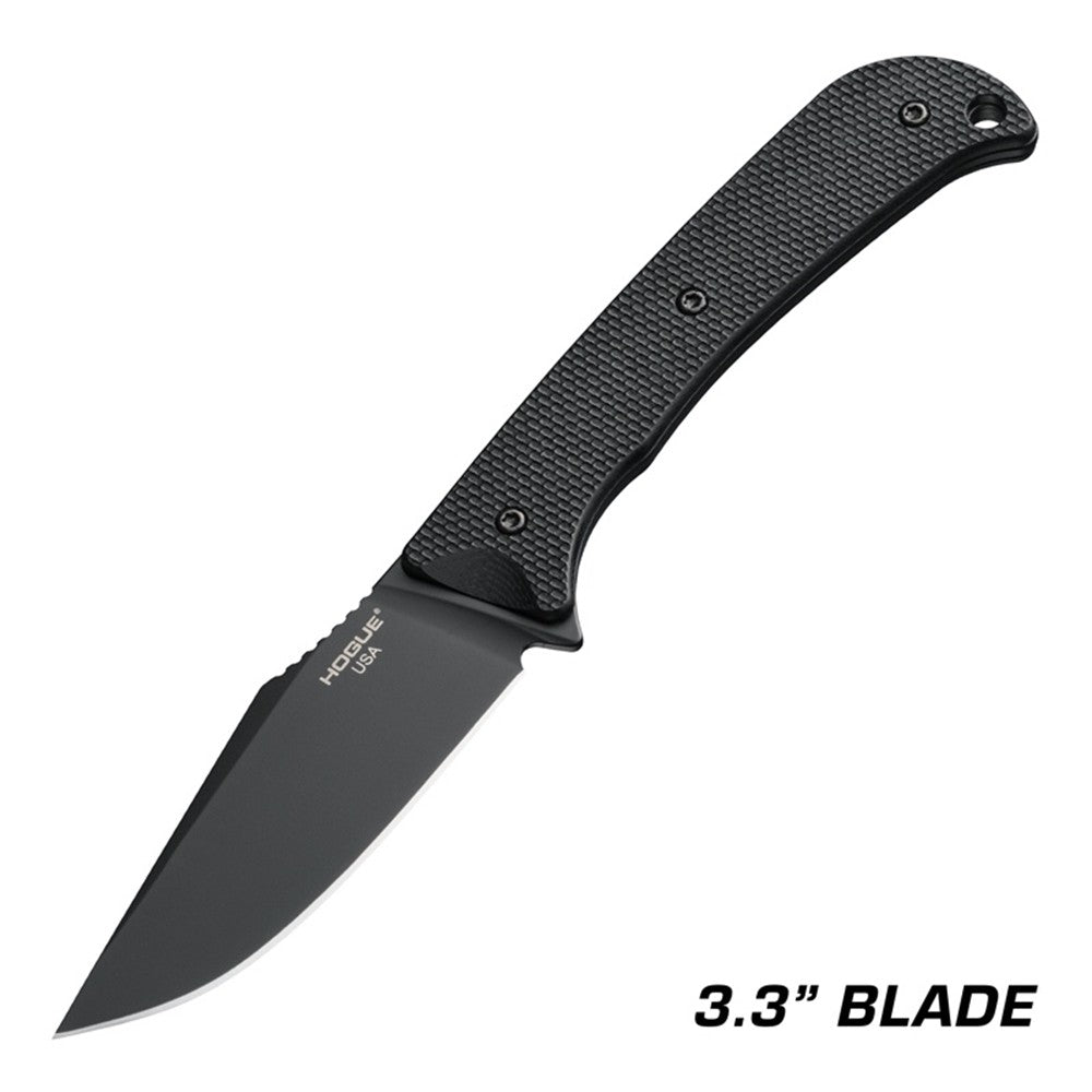 HOGUE EXTRAK KNIFE 3.3" FIXED CLIP POINT BLADE CPM M4 BLACK CERAKOTE G10