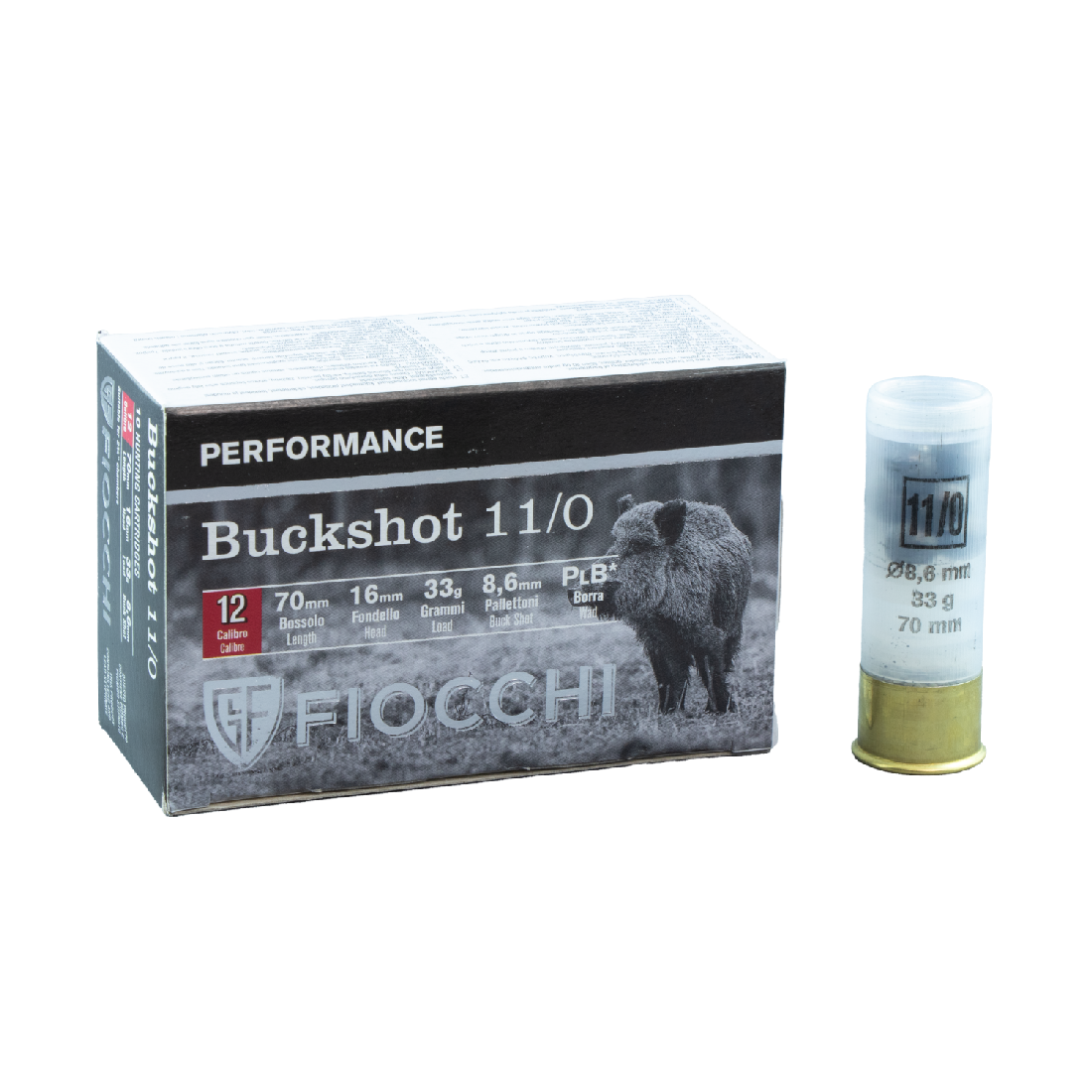 FIOCCHI 12G 00 BUCKSHOT 10 PKT 8 PELLET 8.6MM 33GM