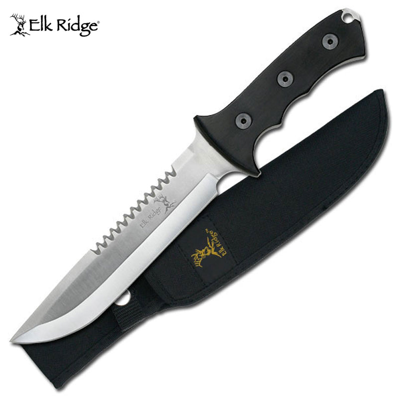 ELK RIDGE SAWBACK FIXED BLADE HUNTNIG KNIFE