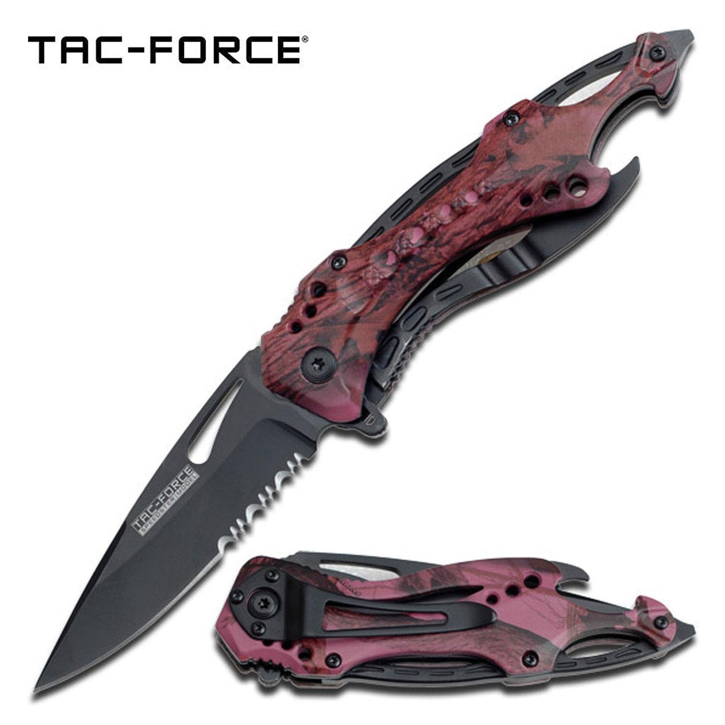 TACFORCE PINK CAMO POCKET KNIFE FOLDING