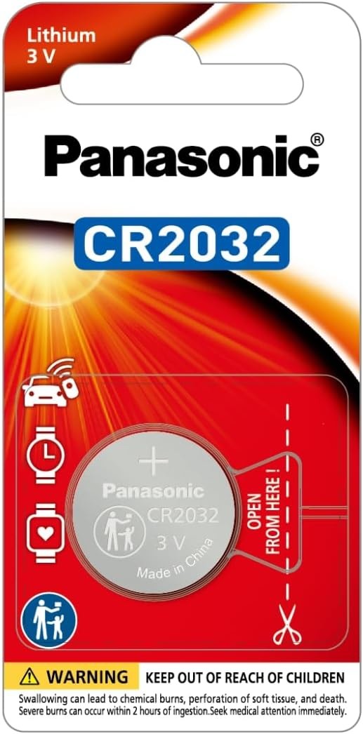 PANASONIC CR2032 LITHIUM BUTTON BATTERY SINGLE PACK