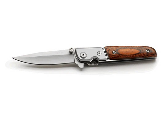 WHITBY PAKKAWOOD & STAINLESS  LOCK KNIFE