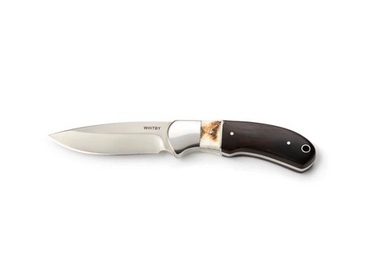 WHITBY STAGHORN & EBONY WOOD KNIFE 3.5" W/SHEATH