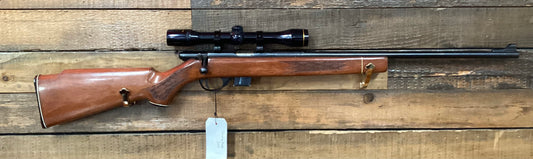 S/H STIRLING MOD 15 22WMR W/GOLD CROWN SCOPE