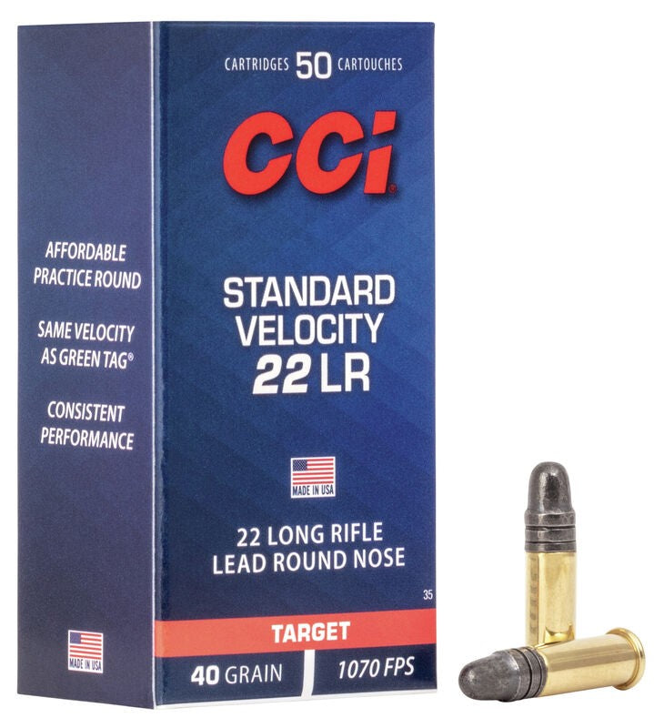 CCI 22LR STANDARD VELOCITY 40GR SOLID 1070FPS