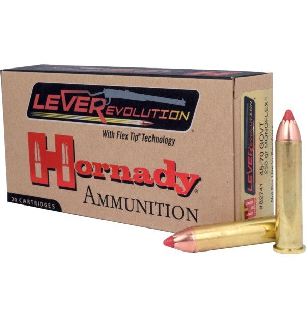 HORNADY 45-70 GOVT 250GRN MONOFLEX LEVER REVOLUTION 20PK