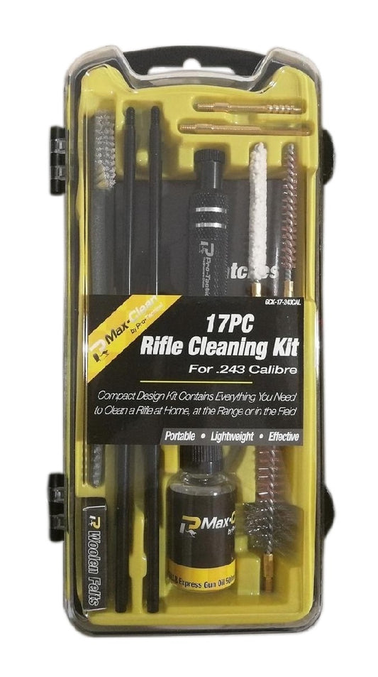 MAX-CLEAN 243/6MM 17PC RIFLE CLEANING KIT