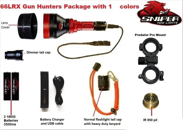 SNIPER HOGLIGHTS 66LRX HOG LIGHT 850NM ILLUMINATOR PACKAGE