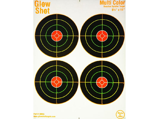 GLOW SHOT 4 SPOT HEAVY CARD TARGETS 25PK