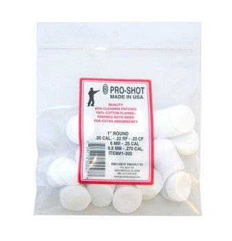 PRO-SHOT 20-270CAL CLEANING PATCHES 1" RND 600PK