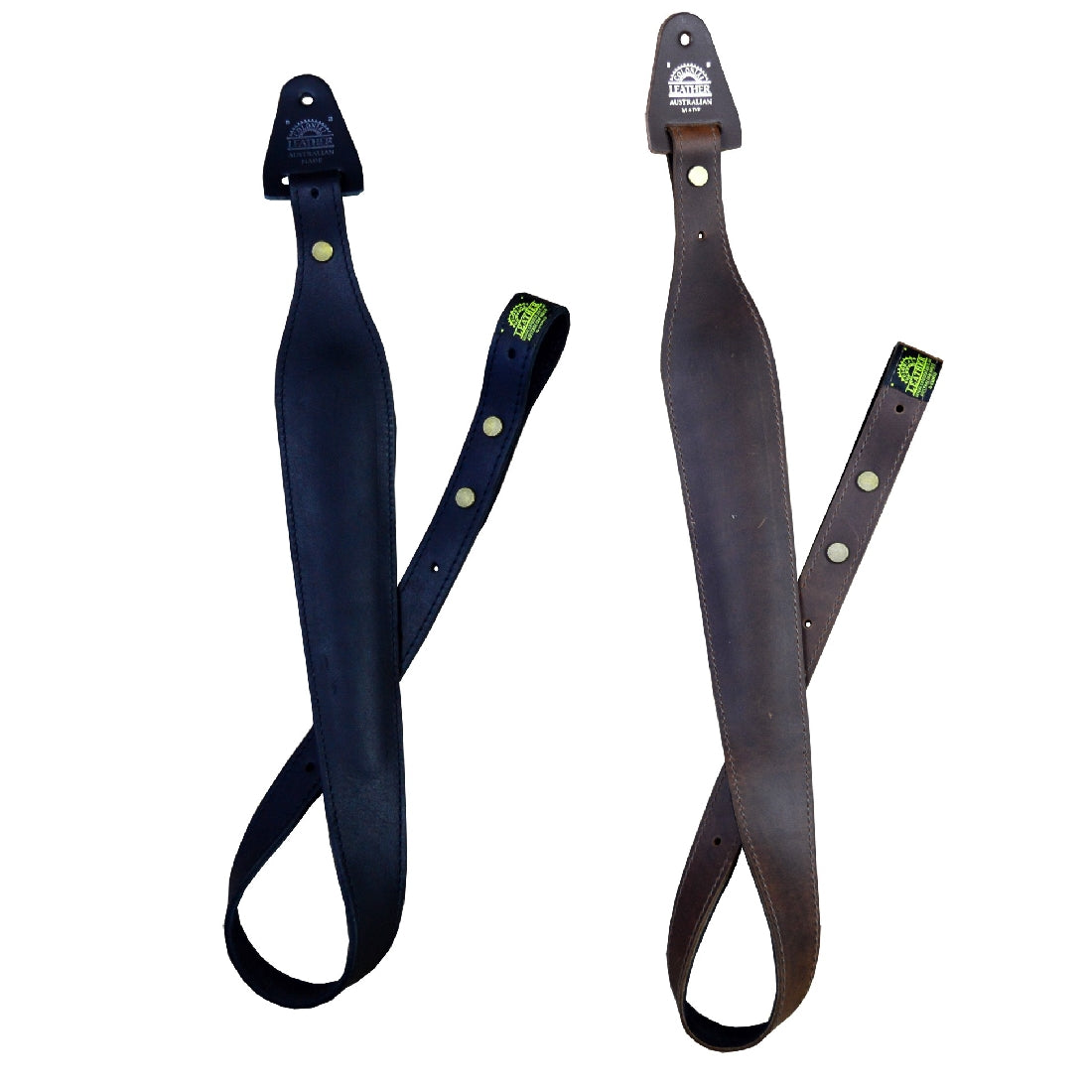 COLONIAL LEATHER BROWN 60MM TAPERED GENUINE LEATHER PADDED GUN SLING