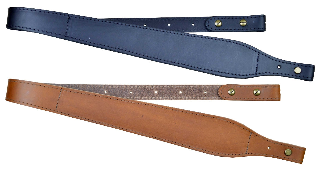 COLONIAL LEATHER TAPERED 60MM WOOL PADDED LEATHER GUN SLING