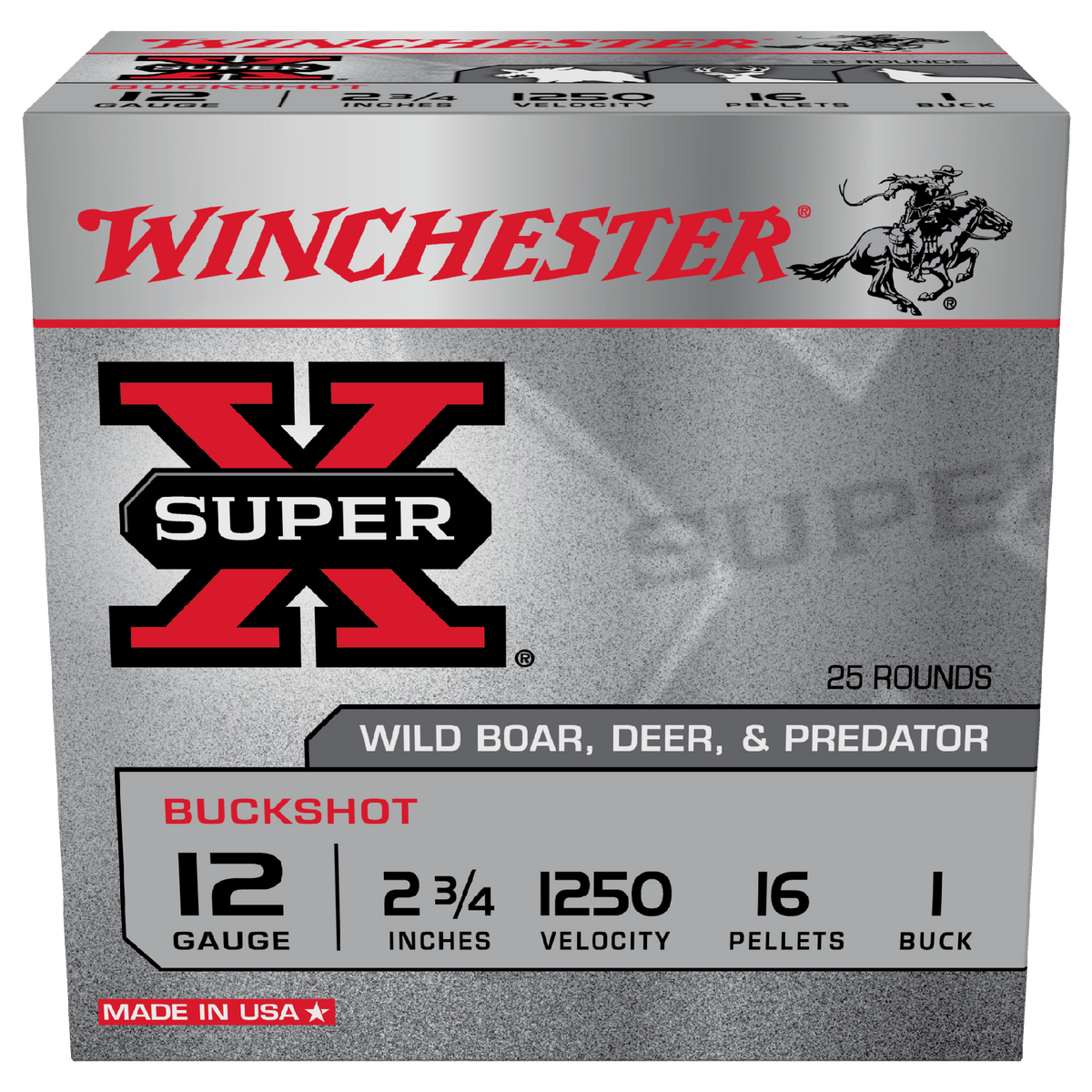 WINCHESTER 12G 1BUCK 16PELLET 2-3/4" SHELLS