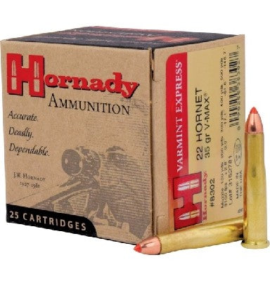 HORNADY 22 HORNET 35GRN V-MAX VARMINT EXPRESS 25PK