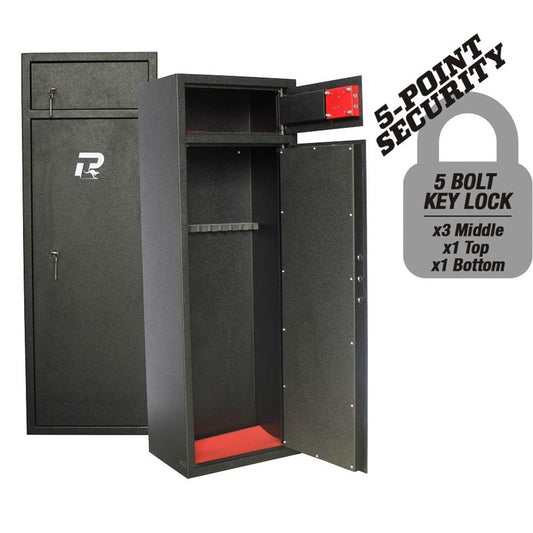 PRO-TACTICAL HUNTER 10 GUN SAFE KEY LOCK WITH TOP LOCKER