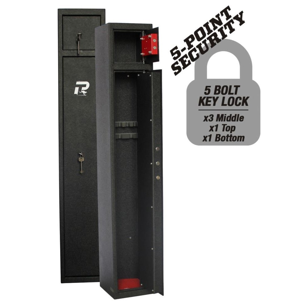 PRO-TACTICAL HUNTER 5 GUN SAFE KEY LOCK WITH TOP LOCKER