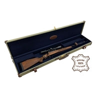 PRO-TACTICAL BIG GAME DELUXE LEATHER AND CANVAS RIFLE HARD CASE 