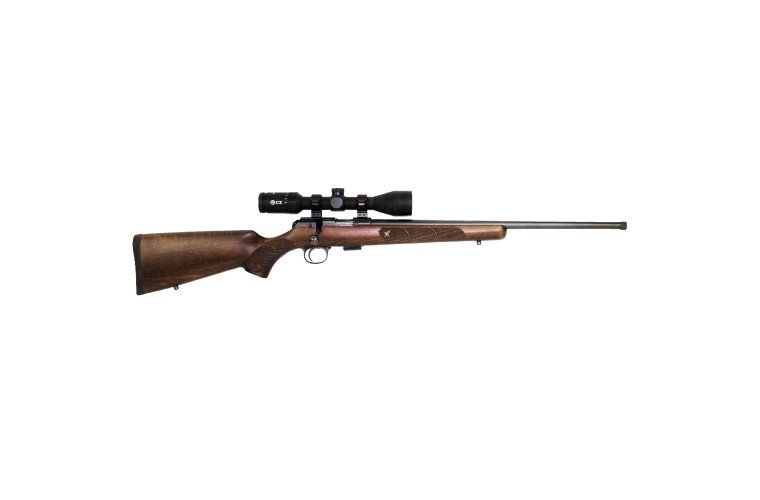 CZ 457 BEECHWOOD 22LR KIT W/SCOPE & RINGS 20" TB