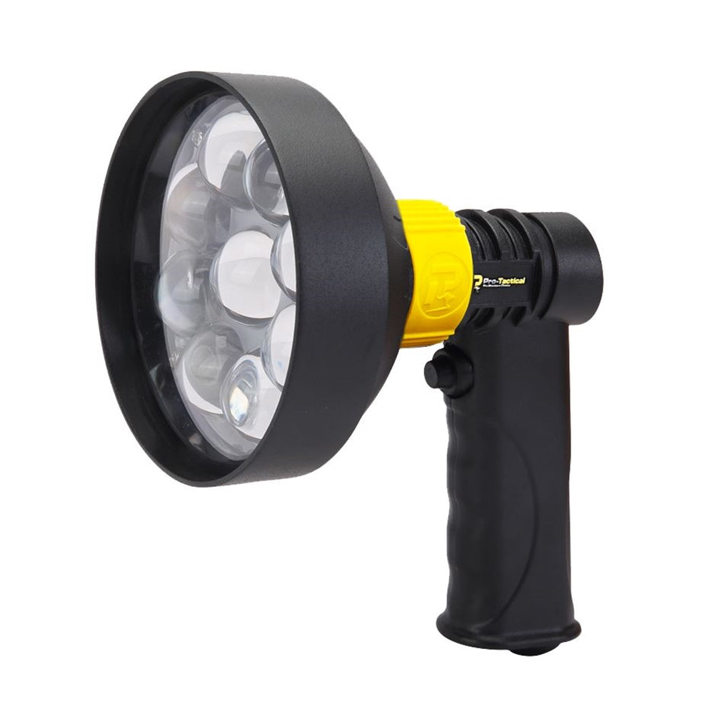 PRO-TACTICAL HAND HELD SPOTLIGHT 120MM 27W LED RECHARGEABLE
