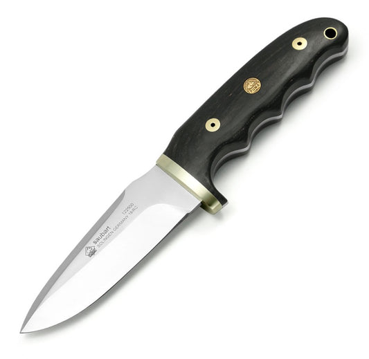 PUMA SAURBART HUNTER PAKKAWOOD HANDLE FIXED BLADE KNIFE W/SHEATH