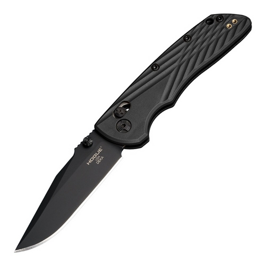 HOGUE DEKA KNIFE 3.25" ABLE LOCK FOLDER - CLIP POINT BLACK BLADE BLACK FINISH - POLYMER FRAME BLACK