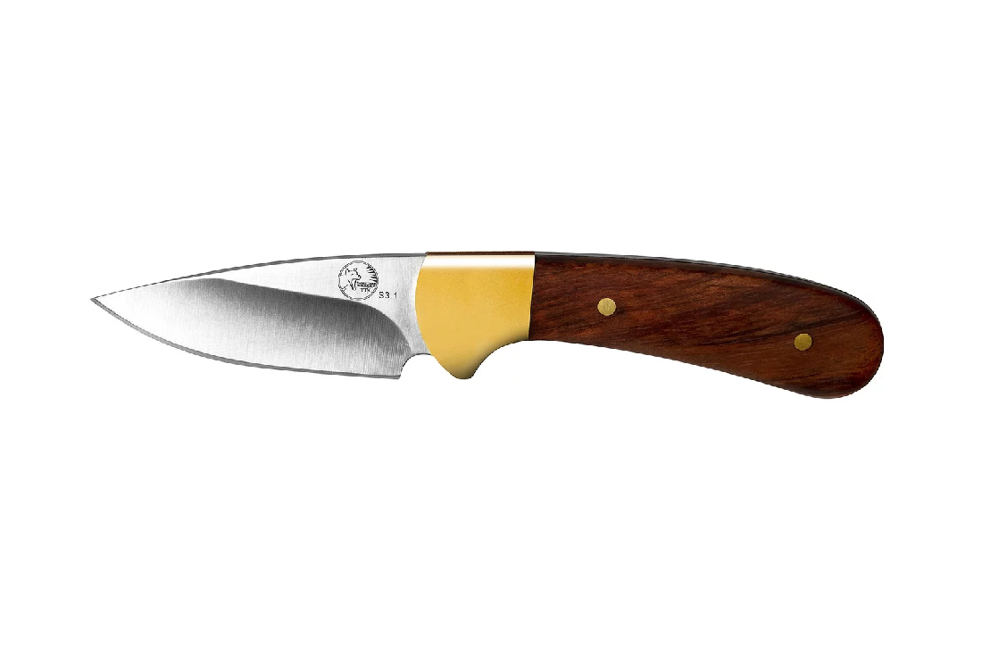 TASSIE TIGER FIXED BLADE SKINNING/HUNTING KNIFE WITH TIMBER HANDLE INC SHEATH