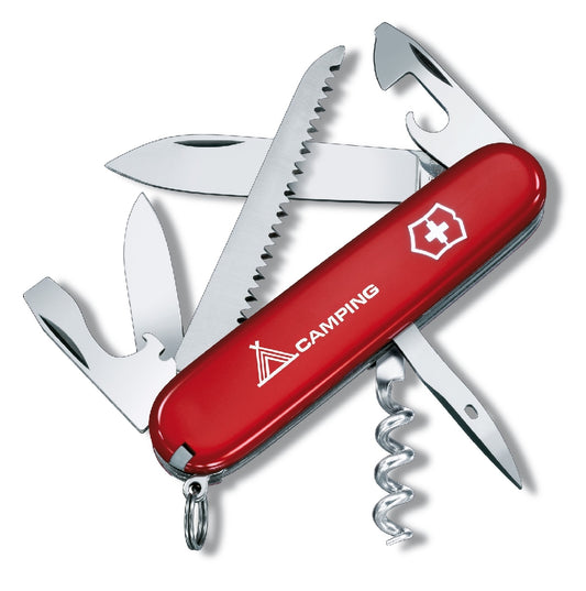 VICTRINOX SWISS ARMY CAMPER RED 13 FUNCTION MEDIUM FOLDER POCKET KNIFE