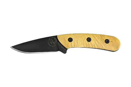 TASSIE TIGER AUS MADE GC WOOD FIXED BLADE DROP POINT KNIFE