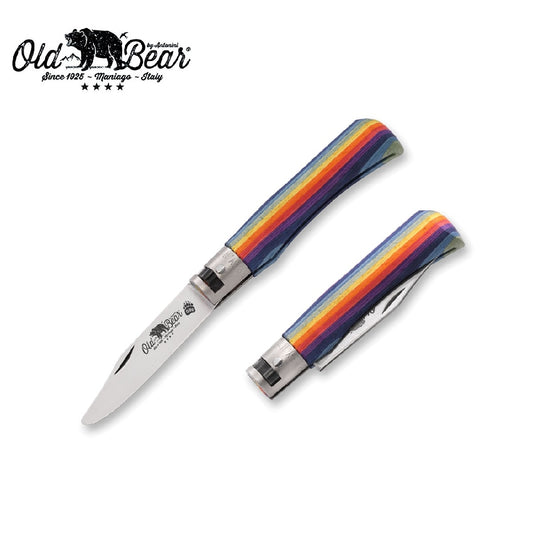 OLD BEAR POCKET KNIFE RAINBOW 17CM