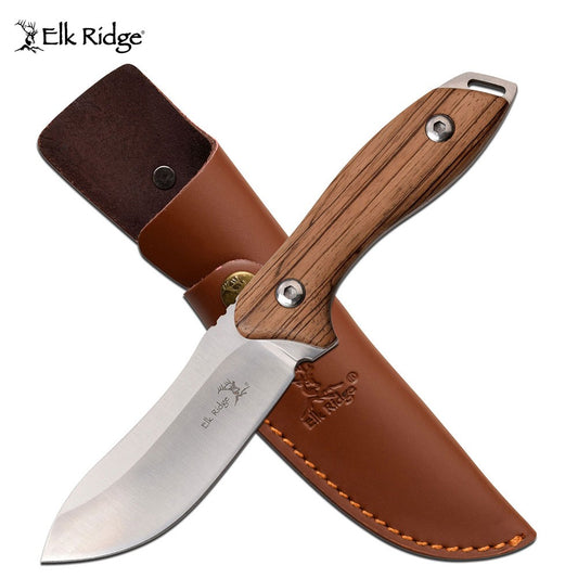 ELK RIDGE ZEBRA WOOD HUNTING KNIFE