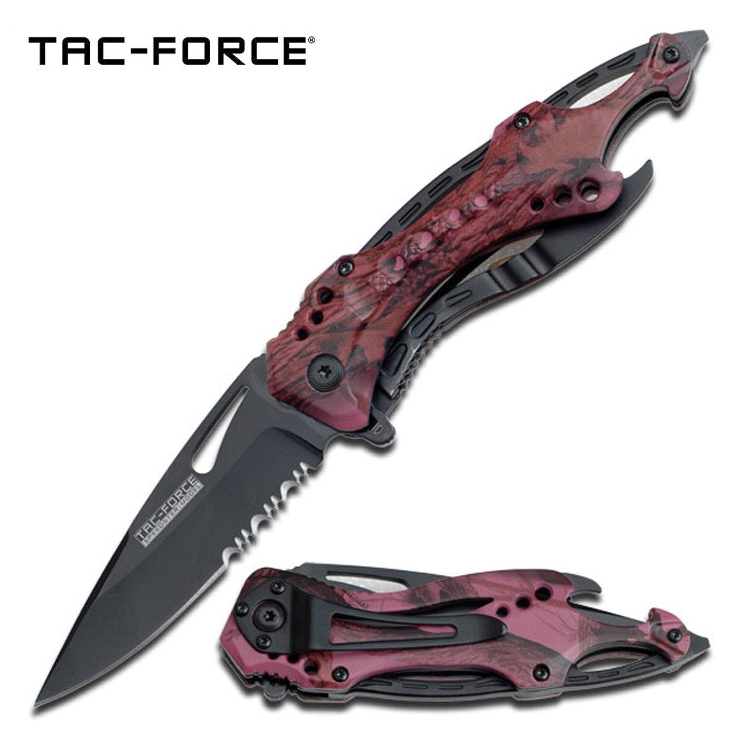 TACFORCE PINK CAMO POCKET KNIFE FOLDING