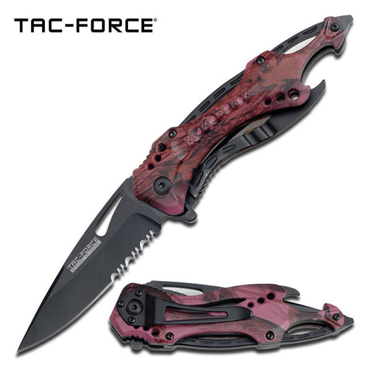 TACFORCE PINK CAMO POCKET KNIFE FOLDING