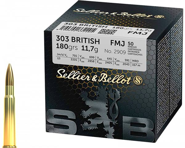 S&B 303 BRITISH 180GRN FMJ 50PK