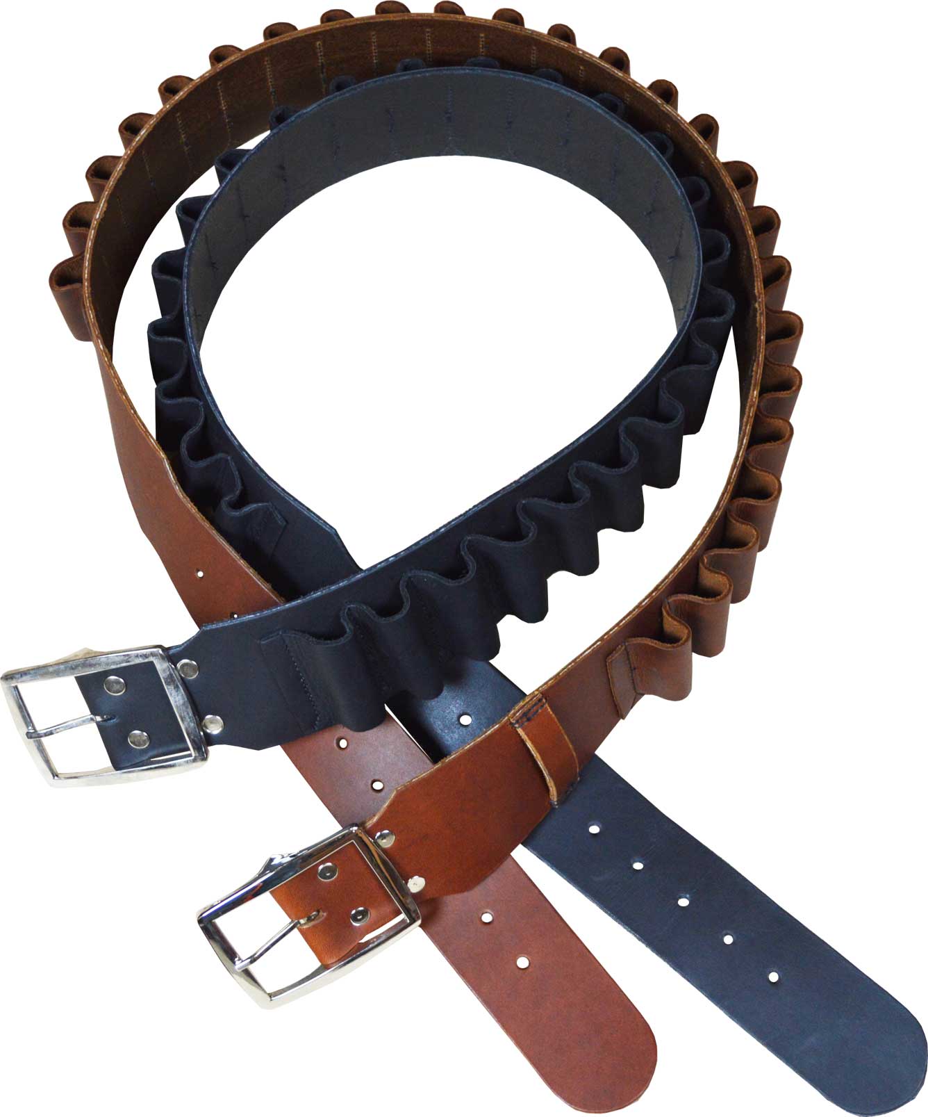 COLONIAL LEATHER CARTRIDGE BELT COWHIDE W/BOOT LEATHER BLACK 40-49