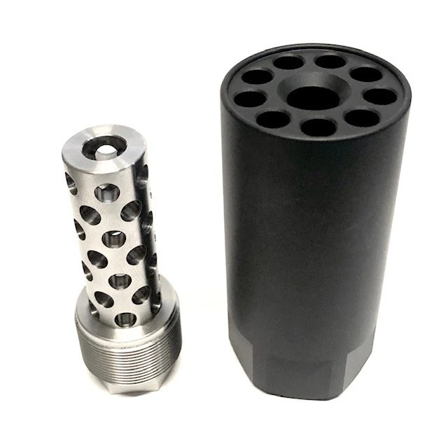 GRIZZLY DEFLECTOR 5/8X24 STAINLESS CERAKOTED BLACK UP TO 30CAL