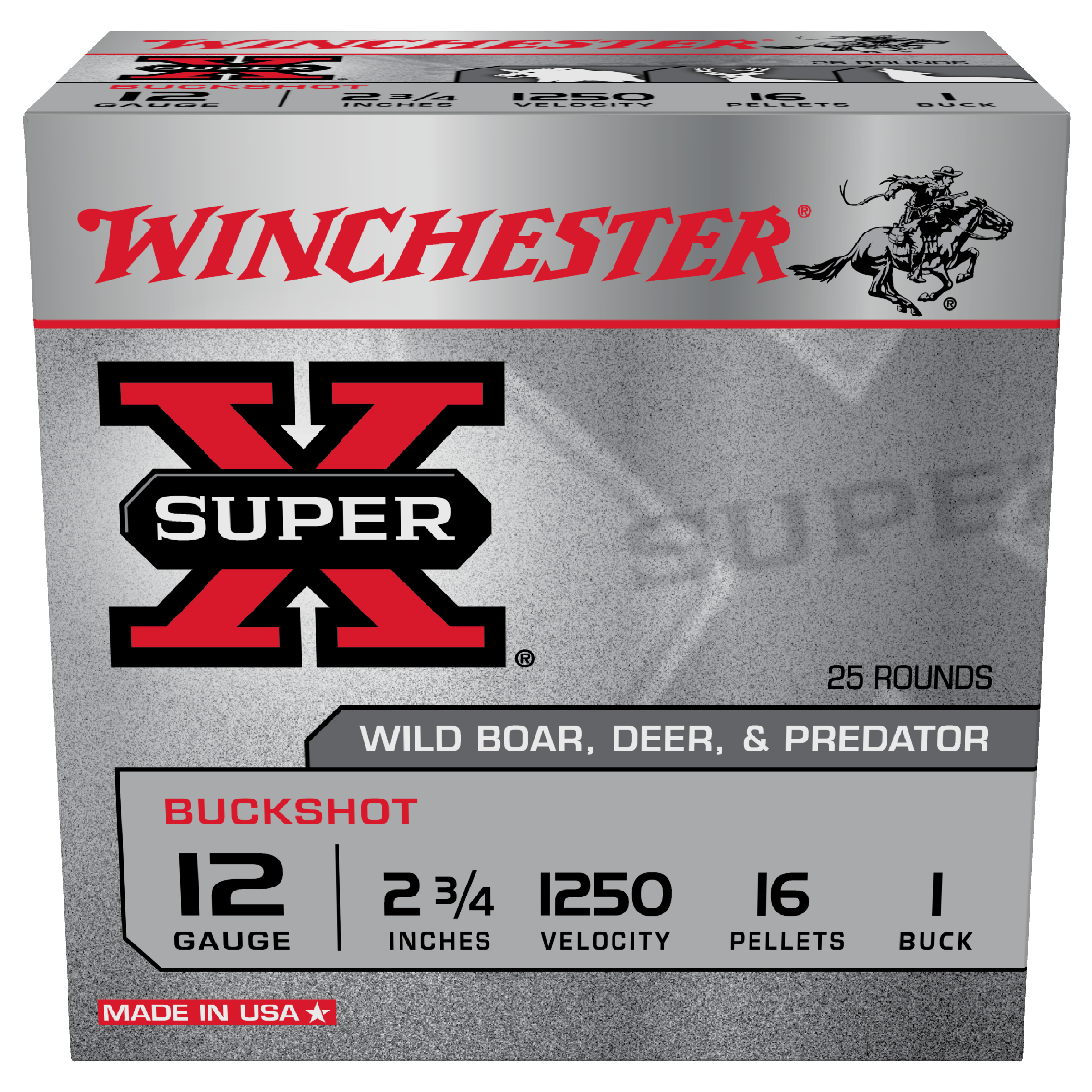 WINCHESTER 12G 1BUCK 16PELLET 2-3/4" SHELLS