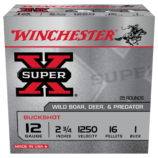 WINCHESTER 12G 1BUCK 16PELLET 2-3/4" SHELLS